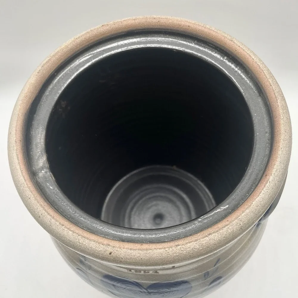 1994 Rowe Pottery Works Cannister Crock w/‎ lid 12